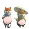 Chubby Shiba Inu 3D Shiba Inu Stickers Dog Belly Sticker Soft Pink Background Silicone Self-Adhesive Squeezable