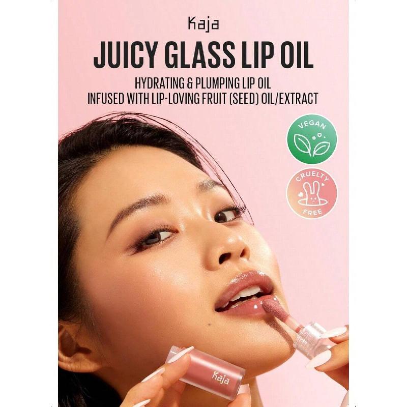 Kaja Dewy Bar - Creamy Multi - Stick Blusher & Lip Balm 03 Peach Cobbler 10g+ Juicy Glass Lip Oil 05 Plum Paloma Bundle, Sheer To Medium Buildable