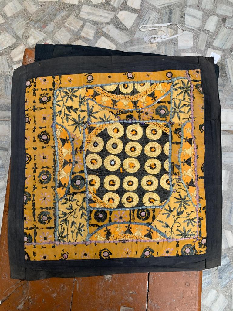 Hand Embroidered Cotton Pillow Cover: Bohemian Cushion, 40