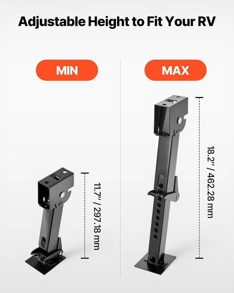 Telescoping Stabilizer Jack, 2PCS Telescoping Folding Trailer Jack, Trailer Swing Down Stabilizer Jack for RV Trailer, Supports 453.59kg Capacity