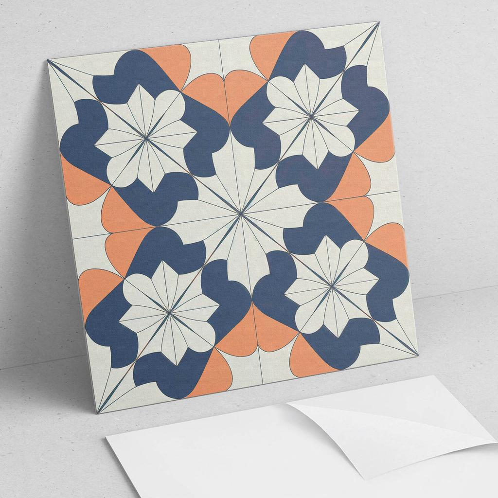 Paczka Kafelków Pcv Z Dekorem Do Kuchni Lub Łazienki Geometryczny Wzór Kwiatowy 20X20X20 Cm