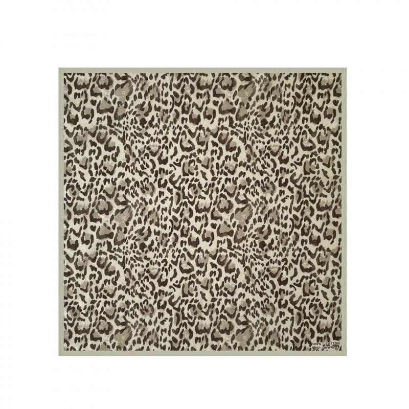 Fashion Cotton Leopard Print Square Scarf Silk Scarf Women'S Neck High-End Scarf Neck Decoration Retro Headscarf Scarf
