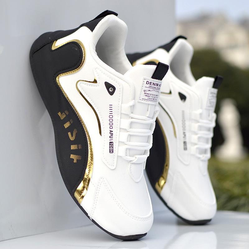 

New leather lightweight non-slip sneakers casual shoes student running shoes soft-soled dad shoes 38