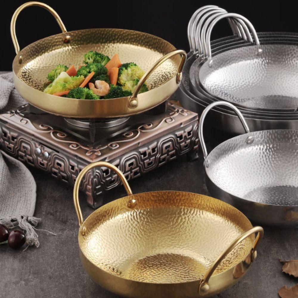 Non-stick Small Dry Pot 304 Stainless Steel Kitchen Cooking Pan Noodle