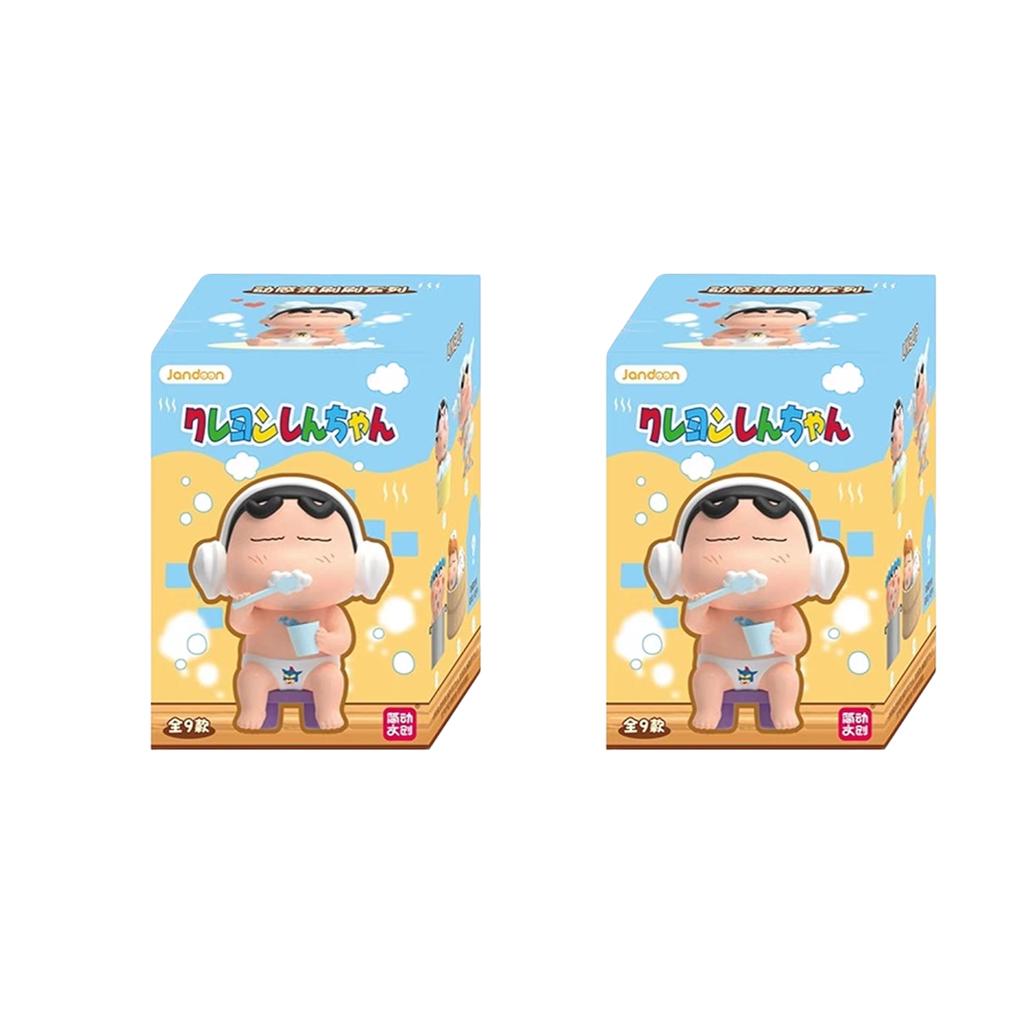 Crayon Shinchan Dynamic Scrub Series Cute Desktop Ornament Anime Peripherals Figure Doll Trendy Surprise Bag Toy Gift