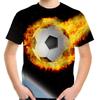 Football Pattern 3D Digital Printed Children's Casual Short Sleeved T-shirt
