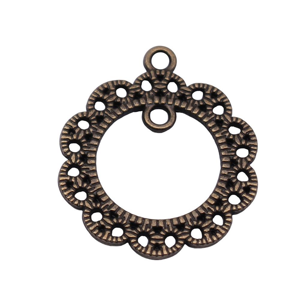 Irregular Oval Frame Connectors Moon Hammered Texture Links For Earring Making