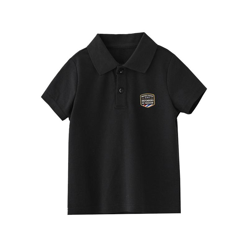Boys Cotton Polo Shirt Summer Casual Short Sleeve Top For Big Kids Students Trendy T Shirt