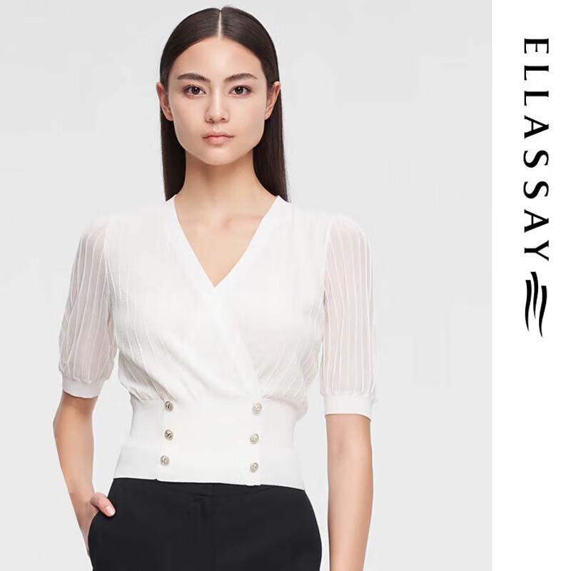 

ELLASSAY Women s Waist-Slimming Short-Sleeve Knit Top S