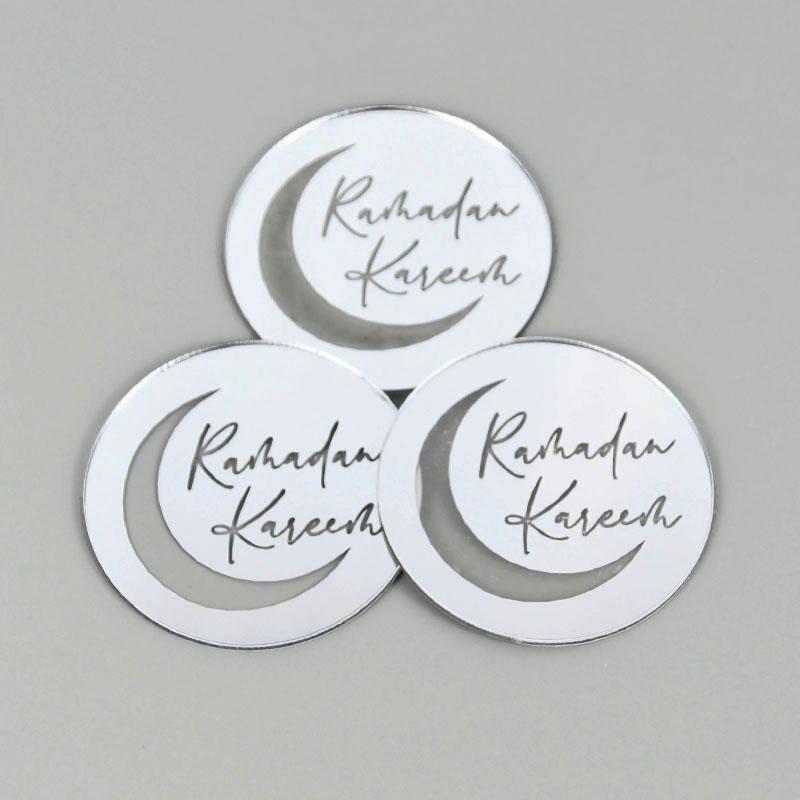 5/10 Stück Eid Mubarak Acryl Cupcake Topper Gold Ramadan Kareem Kuchen Topper Islamisches Muslimisches Festival Party Kuchen DIY Dekorationen