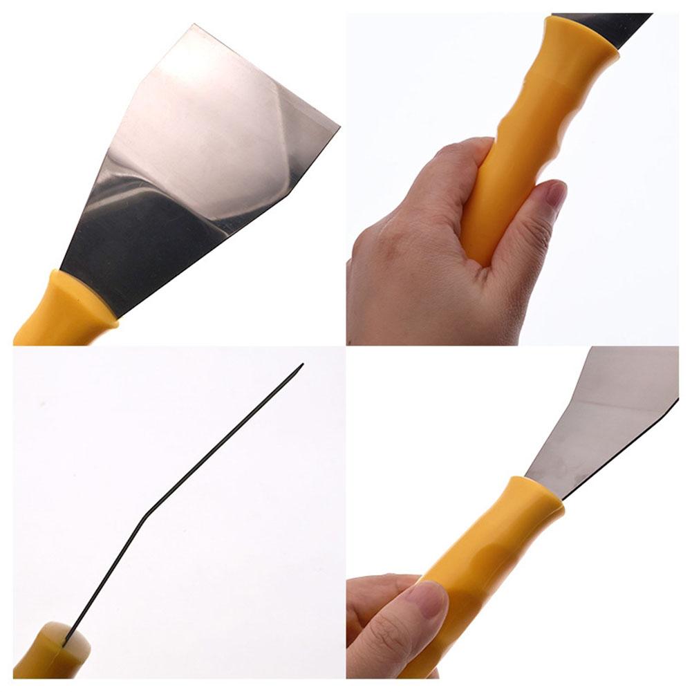 

25 by 7 5 CM Bent Chisel Paint Scraper with Stainless Steel Thick Blade for Wallpaper and Drywall Putty Removal China Mainland