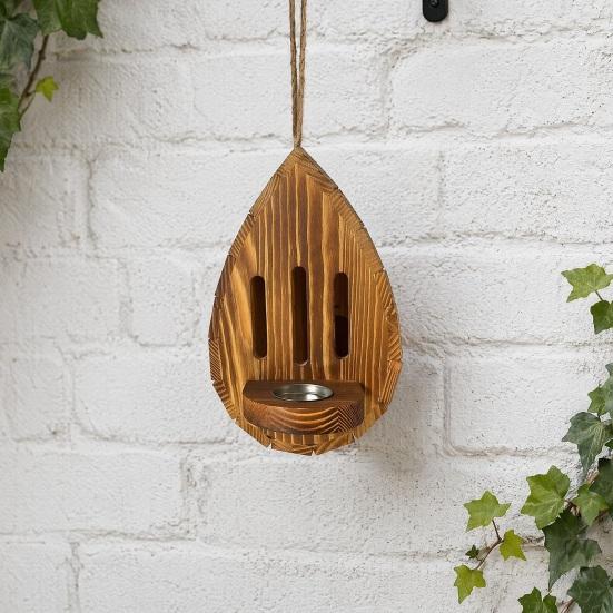 Casa de Mariposas de Madera para Exterior Hábitat de Jardín y Comedero en Forma de Gota