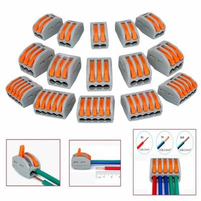 2/3/5 Way Reusable Spring Lever Terminal Block Electric Cable Connector Wire