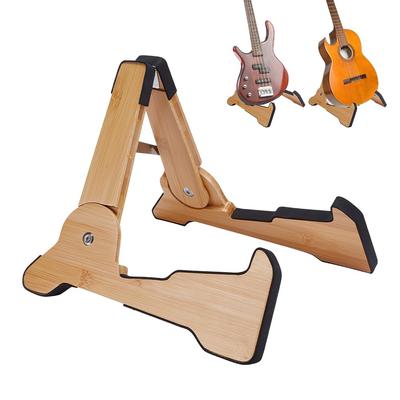 UNICRAFTALE Travel Guitar Bamboo Folding Guitar Moccasin Foldable Quick Travel Use Stand, Stand, 11.3cm Wide, Style, A-Frame Holder, Acoustic,