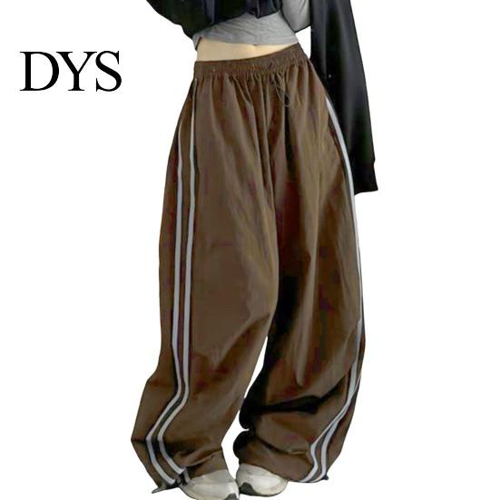Weiche Bequeme Lässige Hosen Damen Cargohose Elastischer Bund Kordelzug Saum mit Taschen Seitenstreifen Weiter Beinschnitt Sport Streetwear