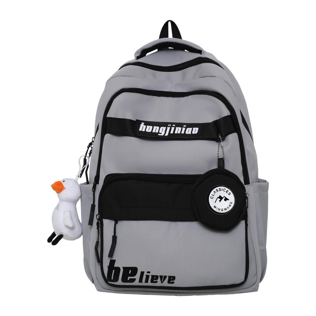 Retro backpack for girls, high school students, junior high school students, contrasting schoolbags, men's computer backpacks