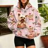 Damen Mode Weihnachtsdruck Pullover Hoodie mit großer Haustier Tasche für Freizeitkleidung