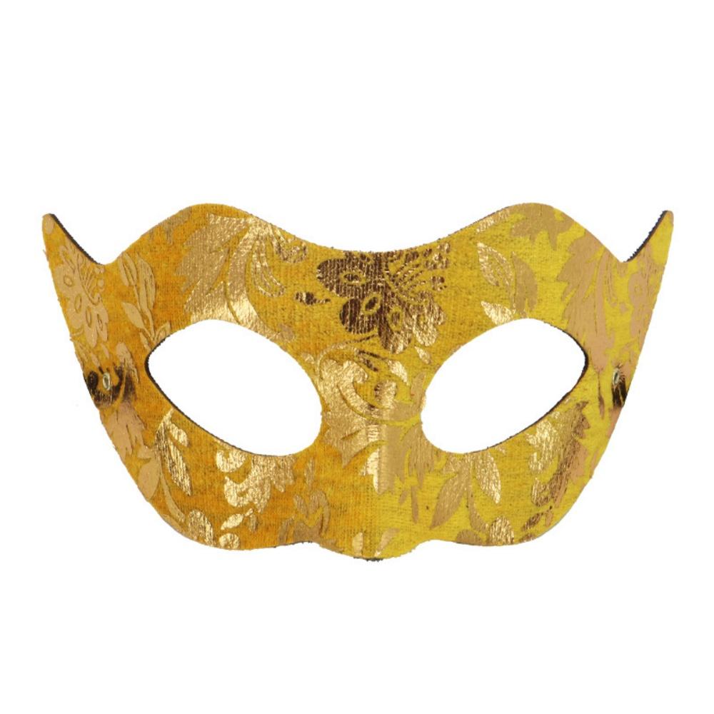 Venezianische Cosplay-Maske Goldene Jazz-Maskerade Halbgesichts-Augenmaske für Damen und Herren Sexy Halloween-Party-Dekoration Zubehör