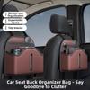 High-grade Seatback Storage Bag Leather Net Pocket Tissue Holder Car Back Seat Organizer  Vehicle