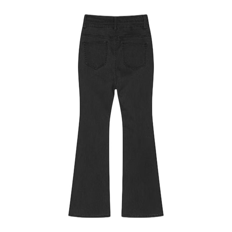 TonLion 2025 Autumn Winter Women's Slim Fit Two-Button Flared Denim Pants