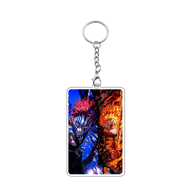 Fashion Anime Acrylic Keychain Accessories Tomioka Giyuu Kanroji Mitsuri Nezuko Cartoon Car Charm Pendant Gifts Toys Wholesale