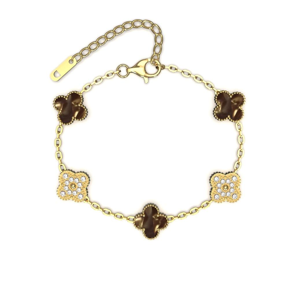 13mm Mote Høykvalitets Firkløver Armbånd 18K Fem Blomster Damearmbånd