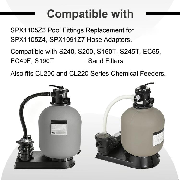 2pcs 90 Degree Plastic Elbow Connector Swimming Pool Pipe Fitting Equipment Corner Adapter for Standard 1 1/2 Inch Pool Hose And Pipe