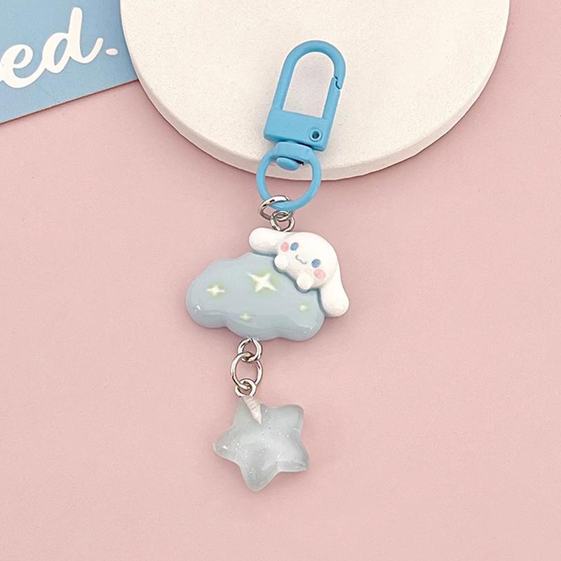 Cute Cloud Star Keychain Girls Cartoon Kawaii Key Chain For Women Couple Children Bag Charms Kpop Jewelry Key Accessories