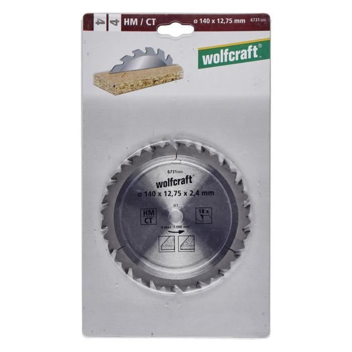 WOLFCRAFT Lame scie circulaire CT 18 dents - Ø140x12.75mm