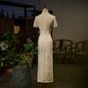 Abito Cheongsam in pizzo Manica a tre punti Cheongsam tradizionale lungo migliorato