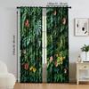 2 pcs, versatile polyester transparent curtains for home decoration Palm Leaves for use in bedrooms and living rooms
