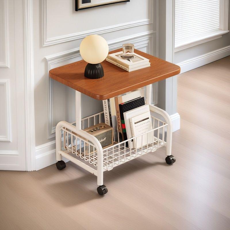 Masă laterală compactă mobilă cu depozitare: Suport pentru gustări pentru canapea, noptieră sau sufragerie