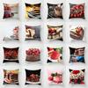 Room Home Food Cake Print Pillow Cover Restaurant Decorative Sofa Cushion