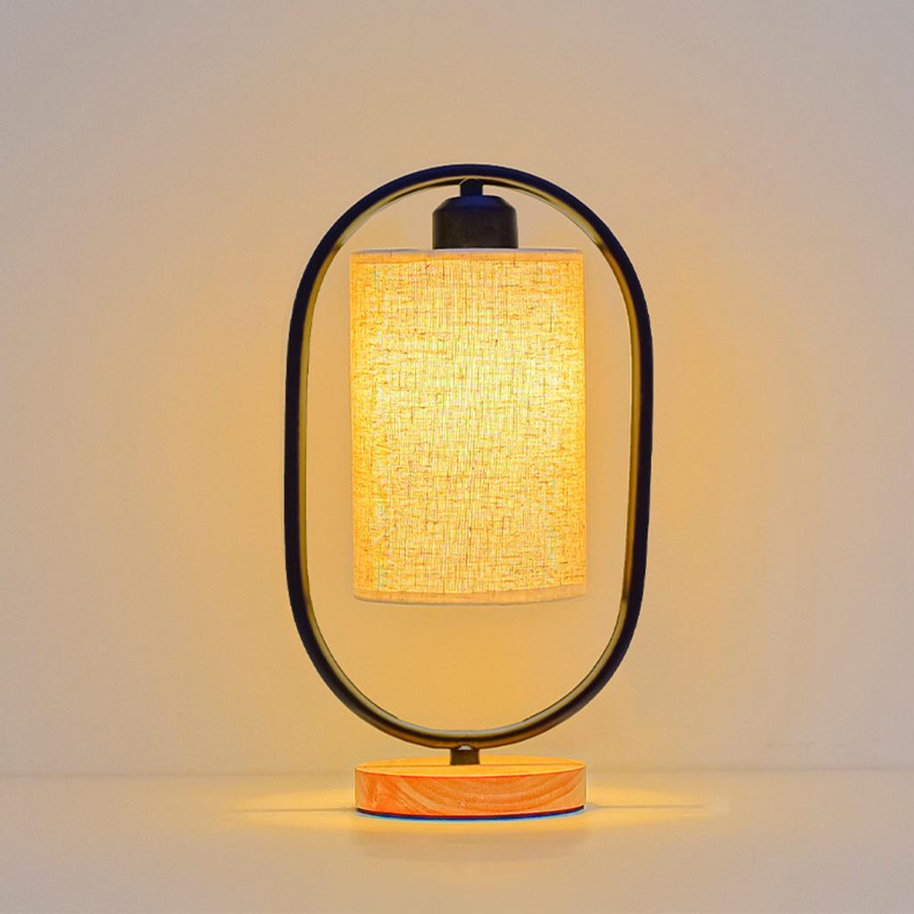 Desk Lamp, Bedroom, Bedside, Personalized, Creative  Retro Fabric, Warm Solid Wood Dimming Small Night Light
