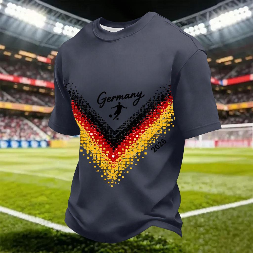 Men's Quick Dry Soccer Print T-Shirt Lightweight Mesh Breathable Athletic Tee
