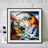 New Arrival 5D DIY Full Circle Diamond Painting "Clock Landscape Illustration" Embroidery Cross Stitch Home Decor Gift