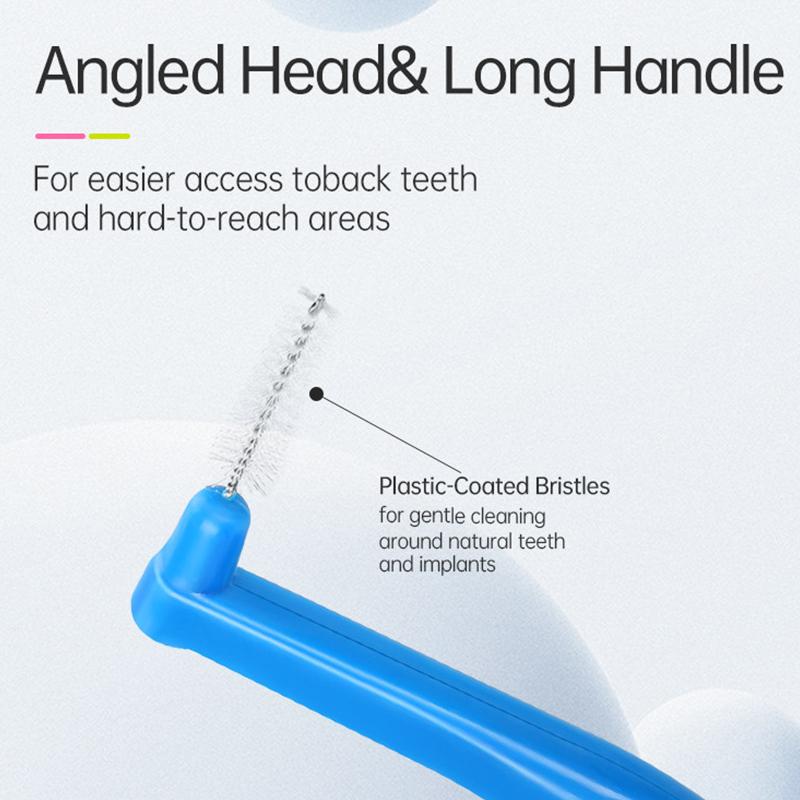 Toothbrush With L Shape Push-Pull Interdental Brush Tufted Brush Clean Braces Tooth Brush Soft Bristle Toothbrush Oral Care
