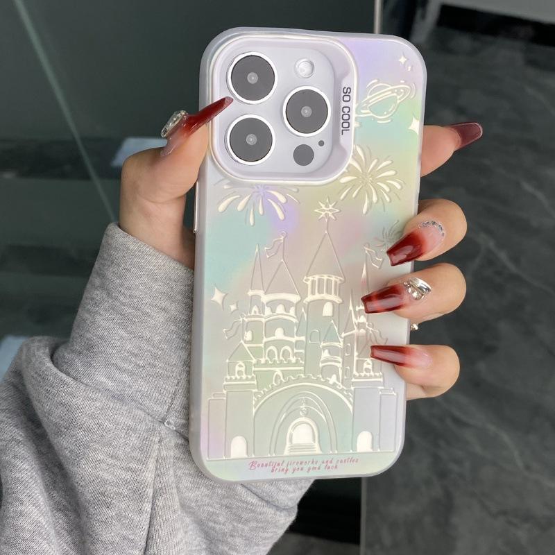 Applicable to Apple 11promax mobile phone case, new iphone11 advanced sense 11pro colorful 11 fireworks castle 1