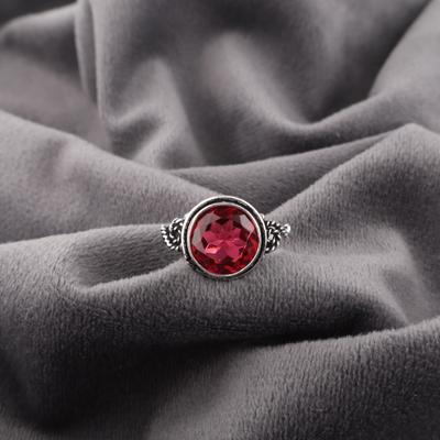 Rubellite Ring, Handmade Gemstone Ring 925 Sterling Silver Ring Dainty Jewelry, For Engagement Gift