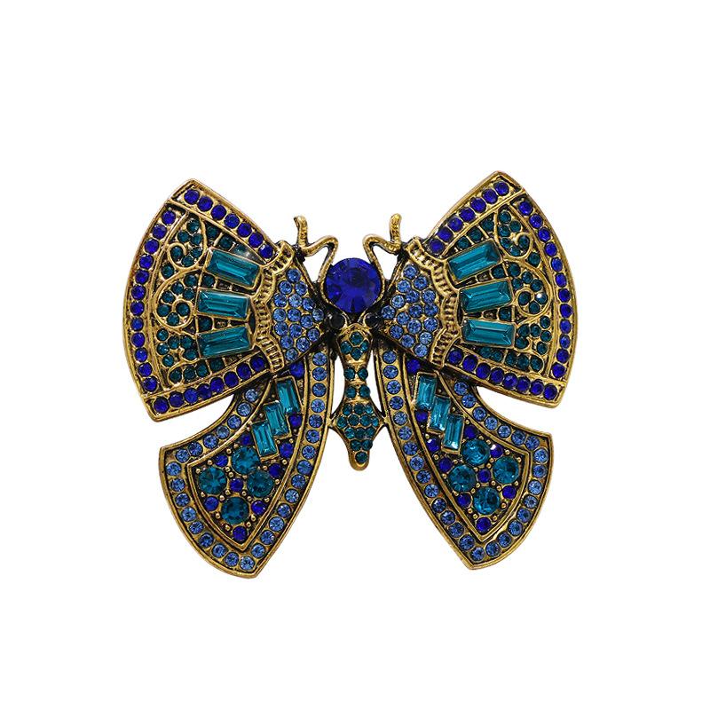 

Women Men Fashion Rhinestone Butterfly Vintage Style Brooch Badges Palace Unisex Heavy Industry Crystal Pin Corsages Buckles