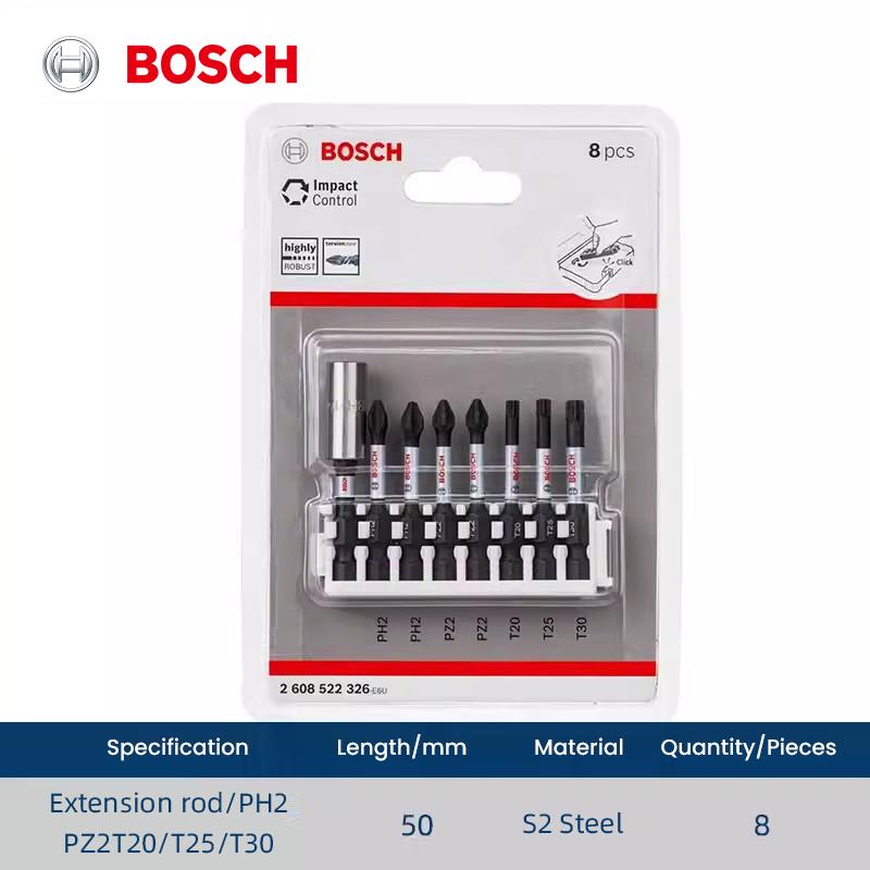 Bosch Impact Control Screwdriver Bits with Magnetic Extension Rod