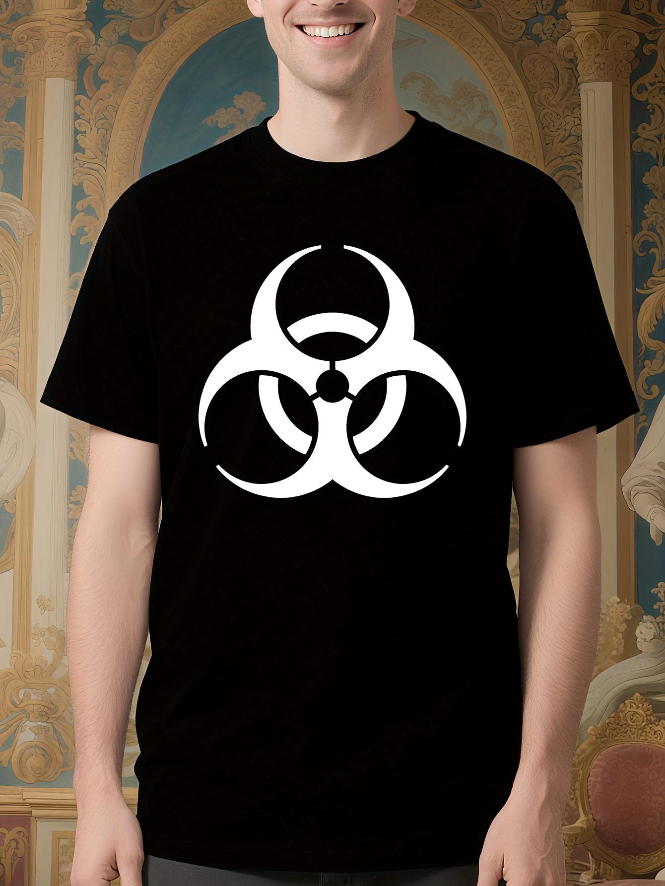 Biohazard Symbol Tshirt - X-Large Black with White Print ... L
