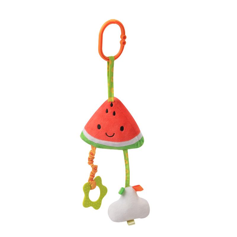 Cartoon Stroller & Crib Hanging Plush Pull Bell for Early Education