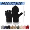 Winter Thermal Fingerless Gloves, Knitted Convertible Mittens with Touchscreen, Windproof & Warm – Gray, Compatible with All Touchscreens