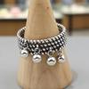 Anello Punk Vintage da Uomo Creativo Geometrico con Ciondolo di Perline Frange Gioiello Statement Regalo Stile Hipster Alternativo Rock