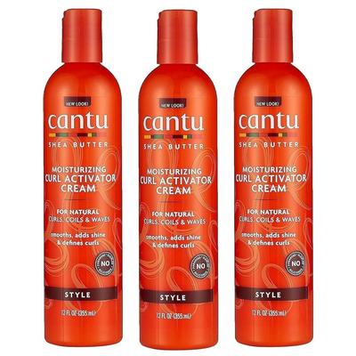 Cantu Shea Butter Creme Hidratante Ativador de Cachos, 355ml, 3 peças