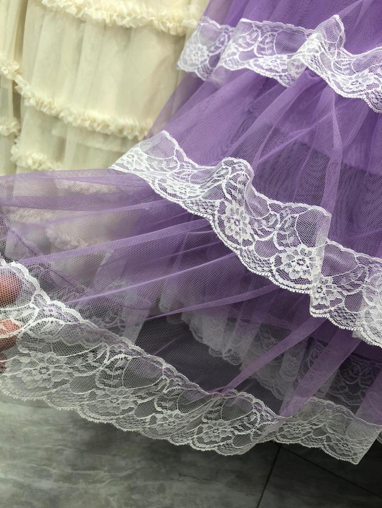 New French Princess Layered Lace Puffy Cake Skirt