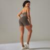 Seamless Knitted Back High Elasticity Sports Bra Yoga Set Running Fitness Shorts Two Piece Set For Women