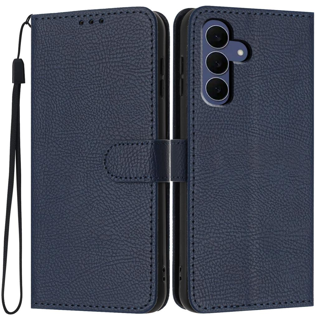 Applicable, Samsung S26FE lychee pattern leather case S26edge solid color card flip wallet mobile phone case
