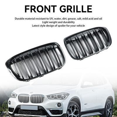 2PCS Gloss Black Front Kidney Grill Grille Fit BMW X1 F48 F49 2016-2019